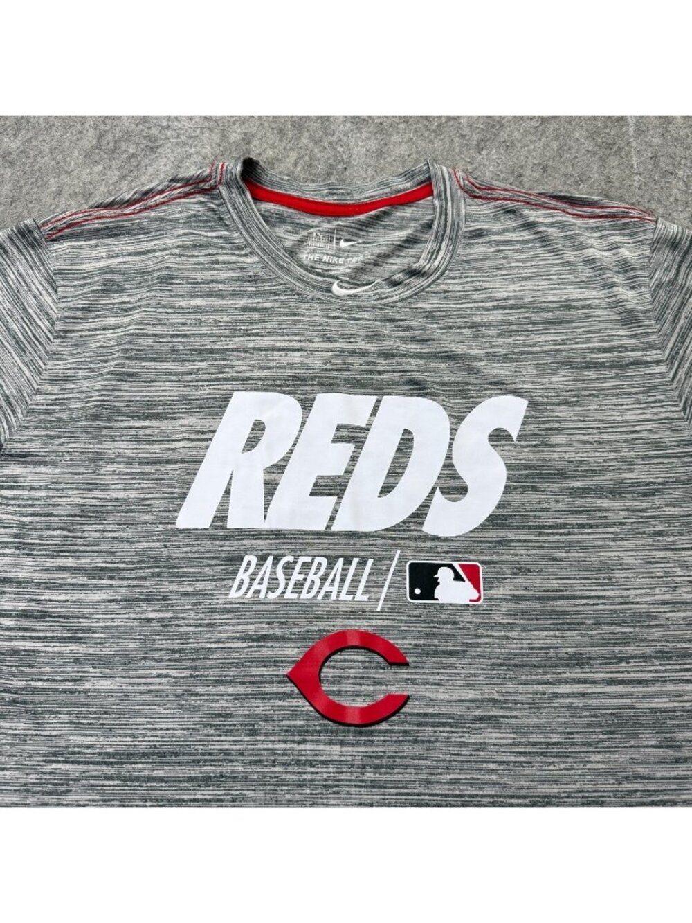 Cincinnati Reds Nike Shirt Men XL Gray Short Sleeve Crew Neck Performance 019
